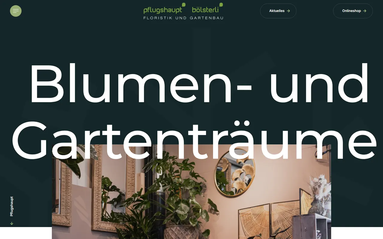 Website Pflugshaupt Floristik und Gartenbau